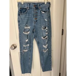 We The Free Button Fly Destructed Jeans